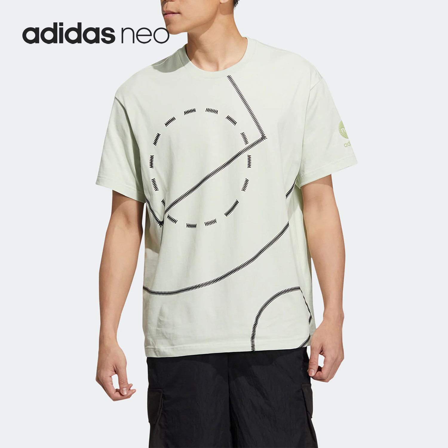 Adidas/阿迪达斯正品neo U BBAL TEE 1男子宽松短袖T恤HN0000