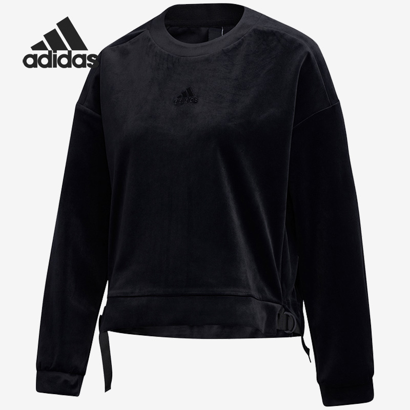Adidas/阿迪达斯正品休闲女子弹力丝绒圆领套头卫衣GM1461