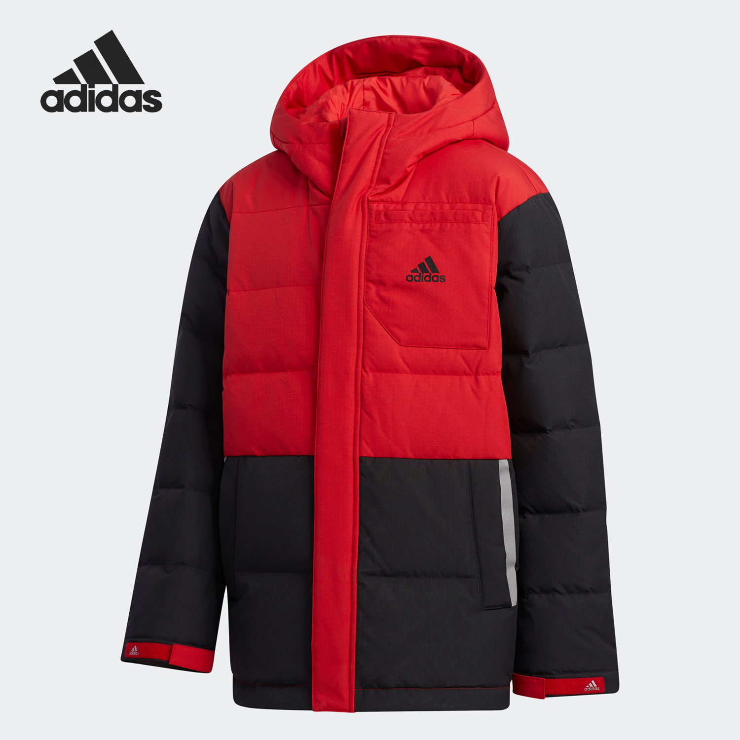 Adidas/阿迪达斯正品大童拼接户外运动保暖连帽羽绒服GP7229