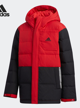 Adidas/阿迪达斯正品大童拼接户外运动保暖连帽羽绒服GP7229