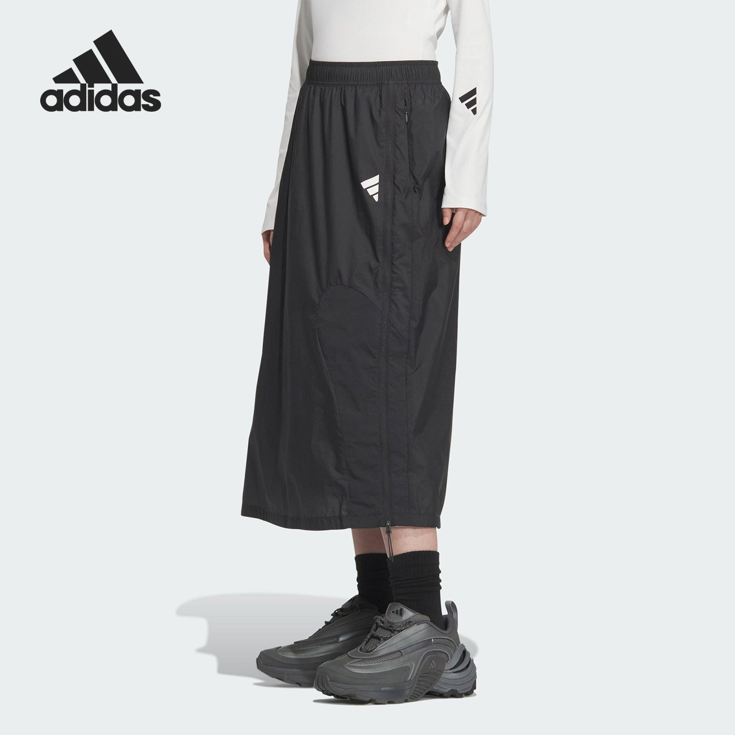 Adidas/阿迪达斯正品2025新款女士运动宽松休闲半身裙JM4268