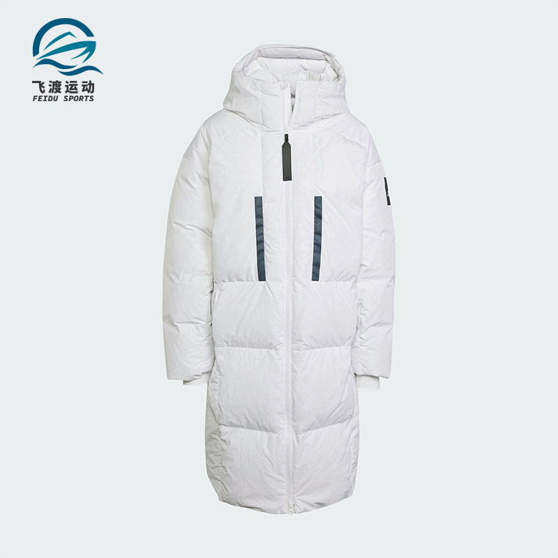 Adidas/阿迪达斯正品新款女士中长款保暖连帽羽绒服IZ4622