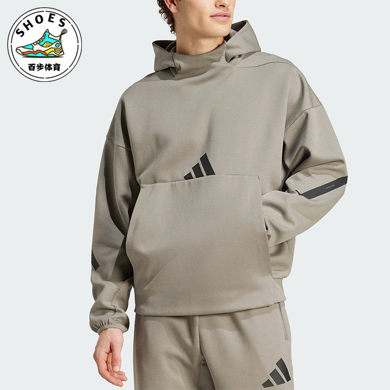 Adidas/阿迪达斯正品新款男士轻薄柔软保暖连帽卫衣JE3071