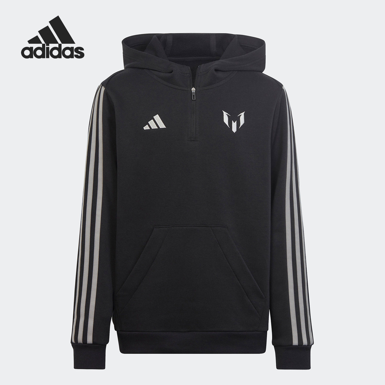 Adidas/阿迪达斯正品梅西足球大童长袖连帽卫衣套头衫HR4347 - 实物图