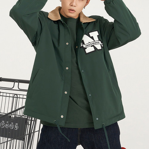 New Balance/NB正品新款男士复古翻领休闲双面穿外套AMJ31306-JUE