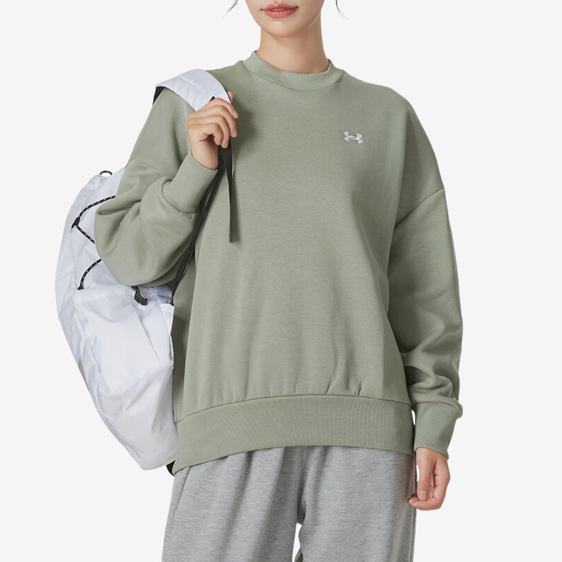 UA/安德玛正品Rival Fleece OS Crew女士卫衣套头衫1387235-504