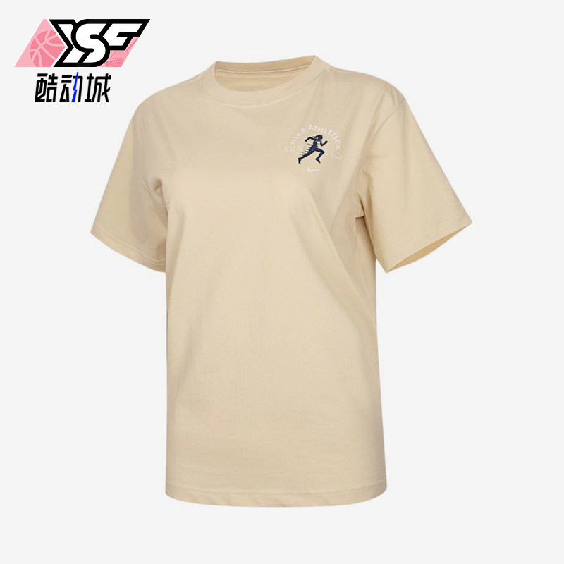 Nike/耐克正品NSW新款女米白蓝色运动生活经典短袖T恤IV6194-234