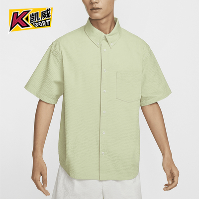 耐克男士系扣短袖衬衫运动T恤