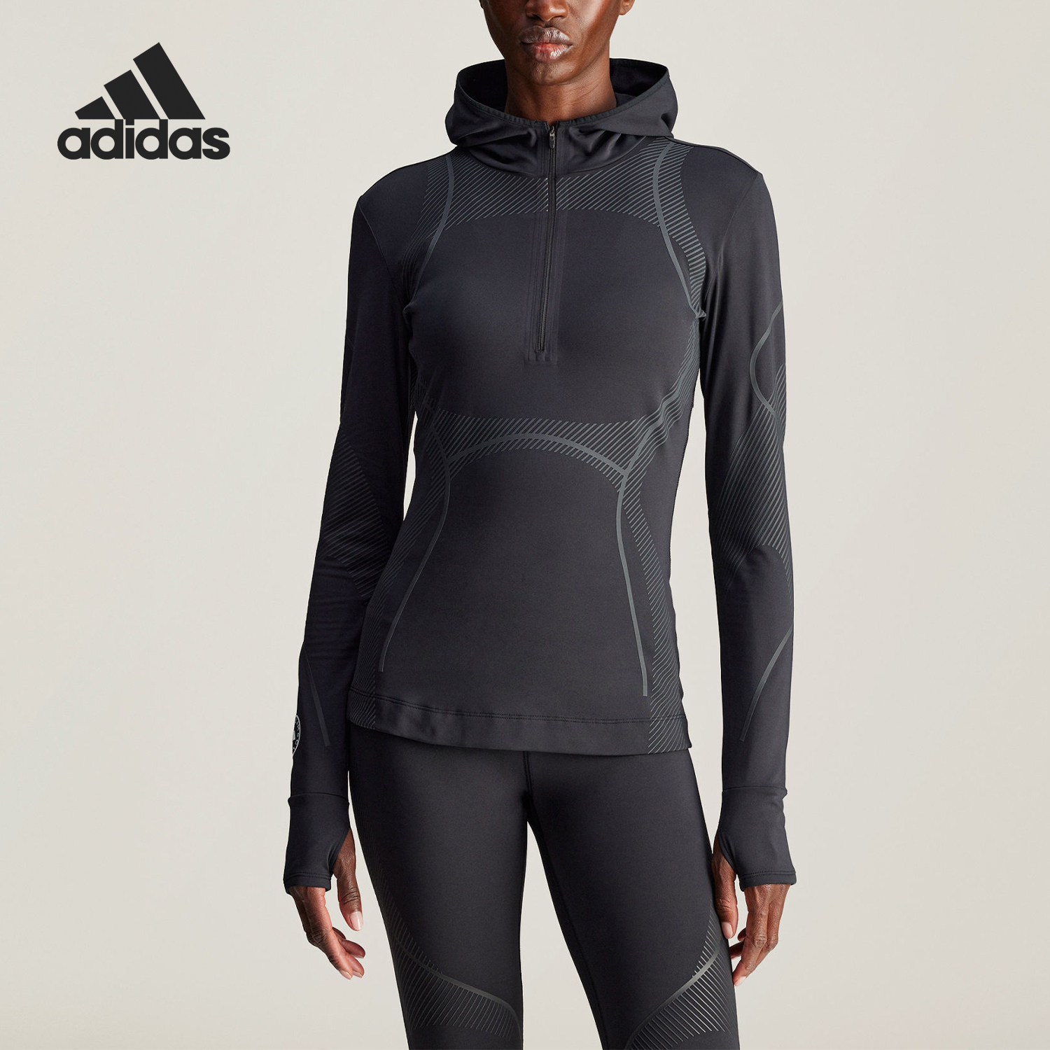 Adidas/阿迪达斯正品TPA LS C.R女士半拉链运动上衣IY5019