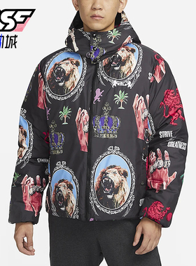 Nike/耐克正品冬季男士经典印花保暖运动篮球羽绒服FB6975-010