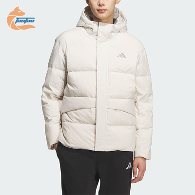 Adidas/阿迪达斯正品LINEAR男女运动日常保暖连帽羽绒服KQ5523