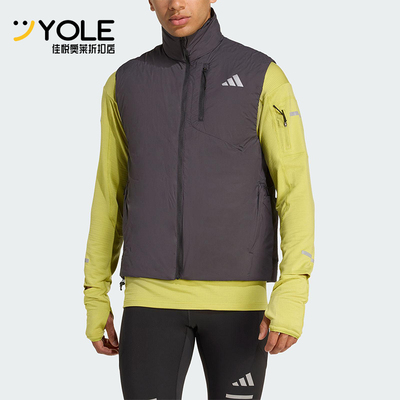 Adidas/阿迪达斯正品2025冬季男士立领保暖跑步运动棉马甲JM5715