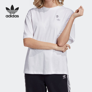 亮泽短袖 Adidas TEE女子夏季 三叶草SHEER T恤FU3763 阿迪达斯正品
