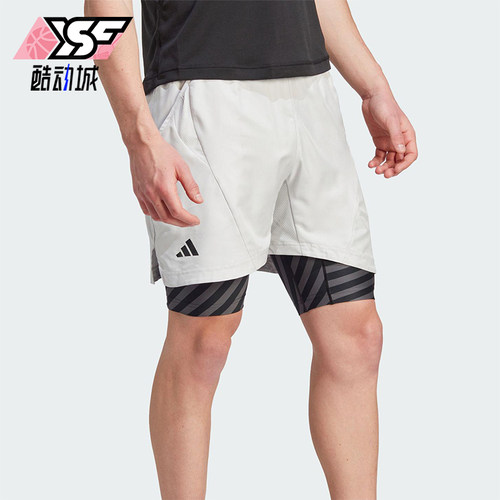 Adidas/阿迪达斯正品AeroreadyTwo-In-OnePro网球经典短裤IU3204