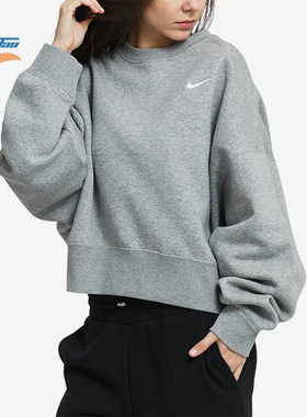 Nike/耐克正品女士圆领运动休闲舒适透气抓绒卫衣CK0168-063