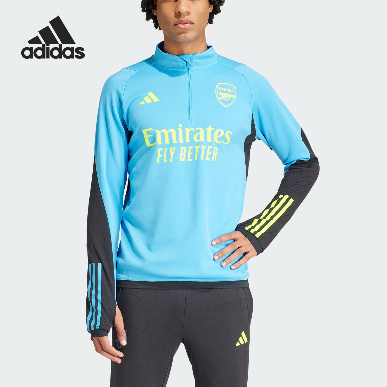 Adidas/阿迪达斯正品新款男士足球运动半拉链立领卫衣IP9164