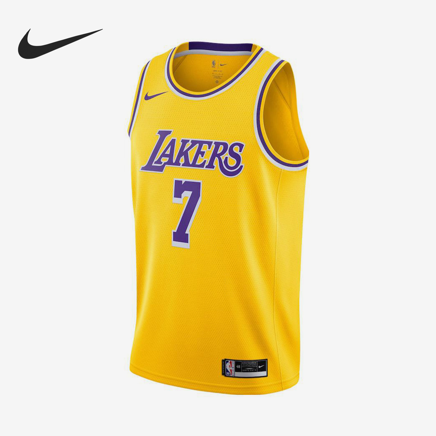 Nike/耐克正品麦基湖人队7号男子篮球运动球衣背心CW3669-742