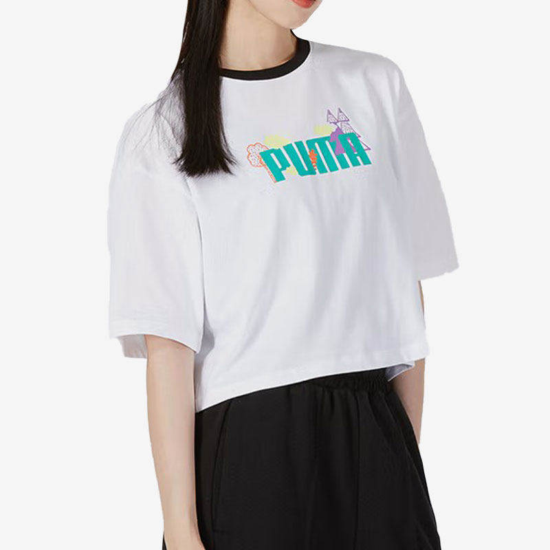 Puma/彪马正品夏季新款女子休闲运动印花短袖T恤538772-02,运动服/休闲服装,运动T恤,淘宝优惠券,粉丝福利购,淘宝优惠卷