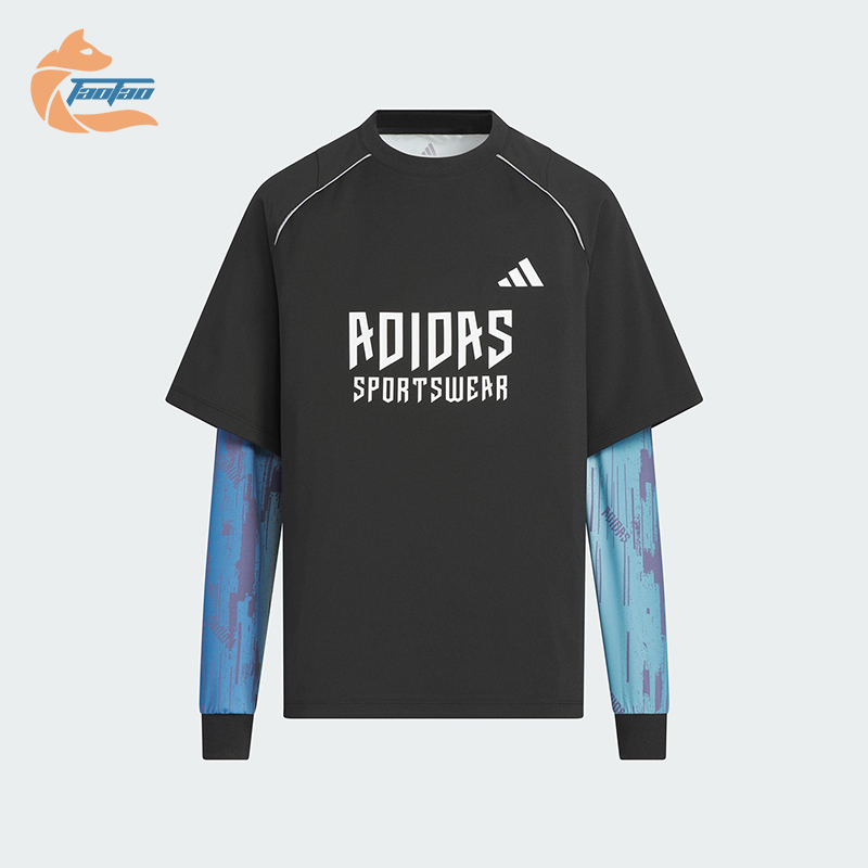 Adidas/阿迪达斯正品JK BTS 2IN1 TEE儿童套头宽松拼接长袖KC2548