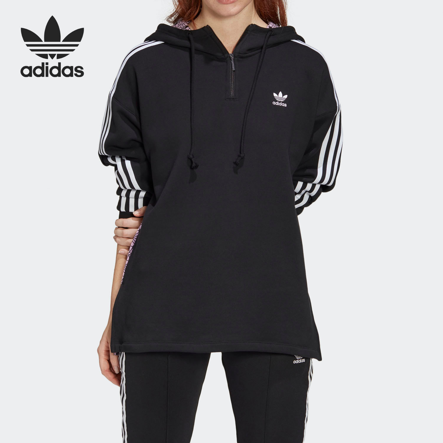 Adidas/阿迪达斯正品三叶草AOP SWEAT HOODY女子运动套头衫FU1744
