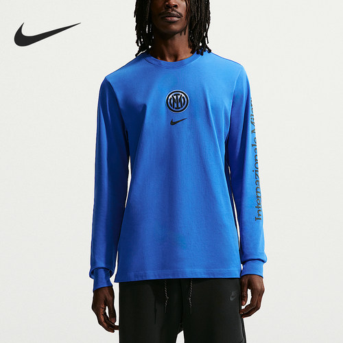 Nike/耐克正品春秋男士圆领针织宽松经典足球长袖T恤IO1984-438