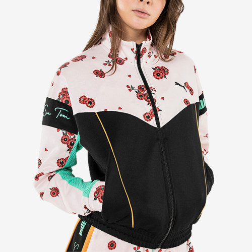 Puma/彪马正品新款女子时尚印花拼色立领休闲夹克外套578215