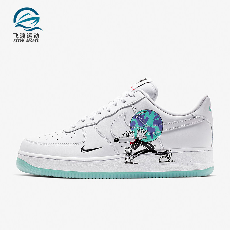 Nike/耐克正品AirForce1新款男女白绿色经典休闲板鞋CI5545-100