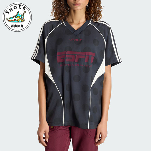 Adidas/阿迪达斯正品三叶草女士透气街头风波点运动短袖T恤KV1189