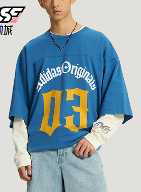 Adidas/阿迪达斯正品三叶草男士休闲宽松印花时尚针织T恤KT3040