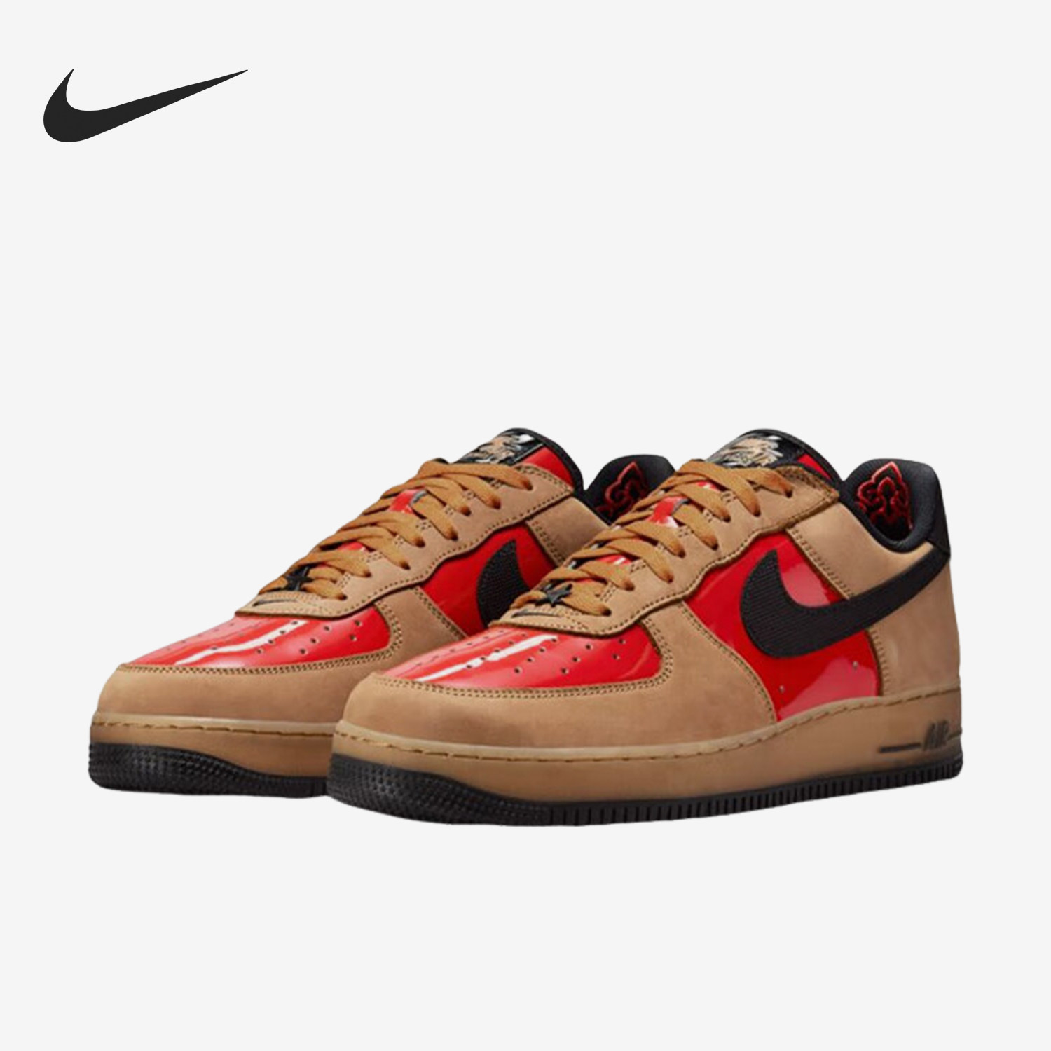 Nike/耐克正品AirForce1Low新款男经典卡其红色板鞋FZ3081-200