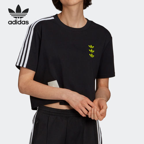 Adidas/阿迪达斯正品当季女子新款三叶草短袖运动T恤HA4716