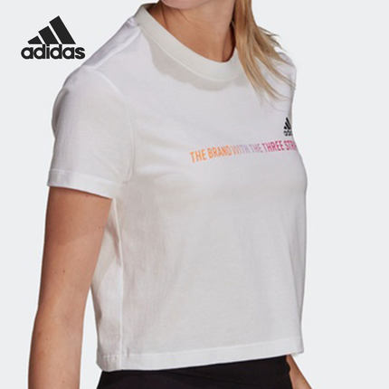 Adidas/阿迪达斯正品新款女子短款宽松透气运动短袖T恤GM5577