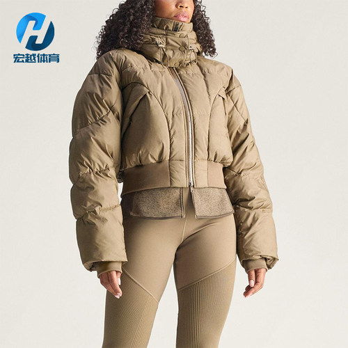 Adidas/阿迪达斯正品2025秋季款女士运动连帽保暖短款棉服JM3652