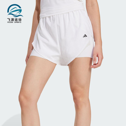 Adidas/阿迪达斯正品2025夏季款女士高腰经典运动训练短裤KB3141