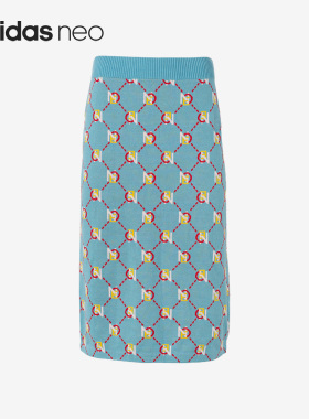 Adidas/阿迪达斯正品NEO女子休闲老花运动时尚半身裙IA6906