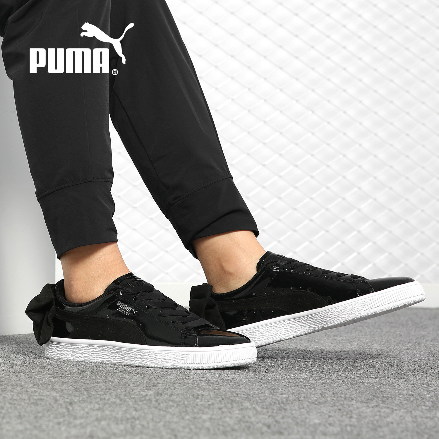 Puma/彪马正品秋季新款 蝴蝶结漆皮 女子休闲运动板鞋367353