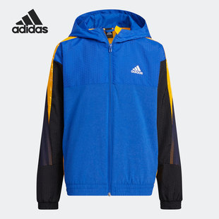 梭织连帽大童休闲运动夹克HE0095 新款 Adidas 阿迪达斯正品