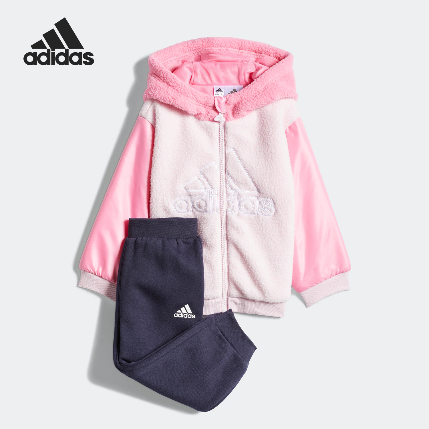 Adidas/阿迪达斯正品秋季新款婴童款运动休闲简约长袖套装 HR9322