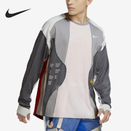 Nike耐克正品ISPA男Dri-Fit拼接宽松圆领透气长袖T恤CK4988-021