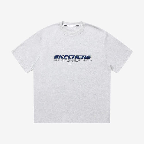 Skechers斯凯奇正品男女短袖透气圆领宽松跑步T恤L225U163-0248