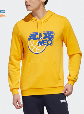 Adidas/阿迪达斯正品neo男士时尚印花透气休闲连帽针织卫衣GP5884