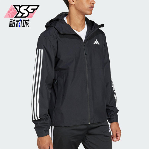 Adidas/阿迪达斯正品2025新款男士梭织连帽运动外套JD1043