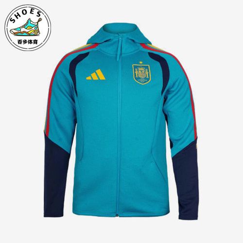 Adidas/阿迪达斯正品新款男蓝藏蓝色足球经典连帽夹克外套KS5202
