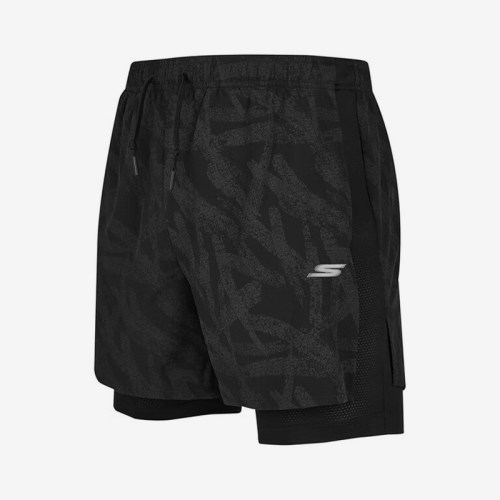 Skechers/斯凯奇正品2024新款男士运动休闲透气跑步梭织短裤