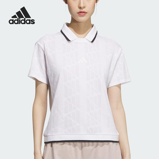 阿迪达斯正品 款 Adidas 2025夏季 JE8300 女士宽松经典 高尔夫Polo衫