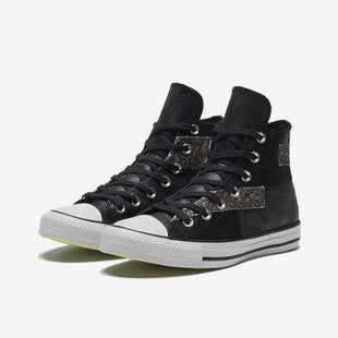Converse匡威新款休闲女子复古亮片拼接高帮帆布板鞋569427C