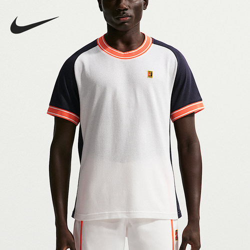 Nike/耐克正品2026春季款男士圆领拼接透气短袖FN0318-133