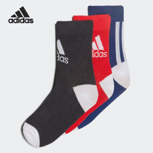阿迪达斯正品 袜子 当季 儿童透气休闲运动三双装 H16377 新款 Adidas