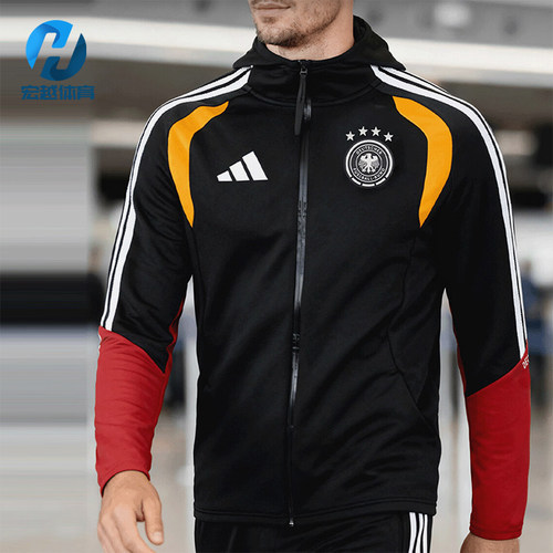 Adidas/阿迪达斯正品男士拉链训练条纹球员版足球外套JZ4581