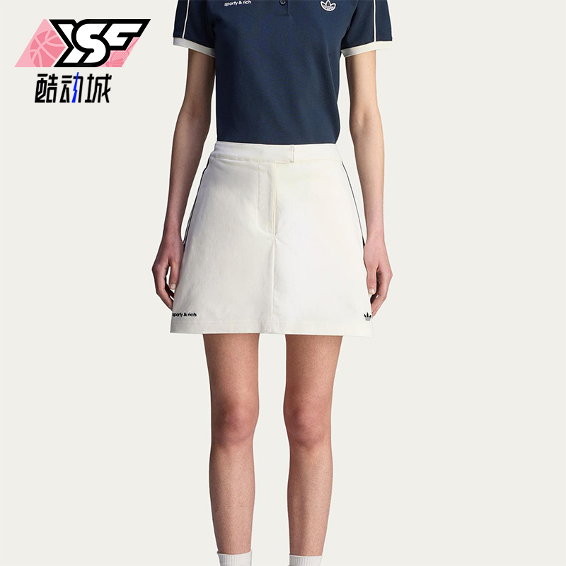 Adidas/阿迪达斯正品三叶草女士网球三条纹经典运动裙裤JL7194